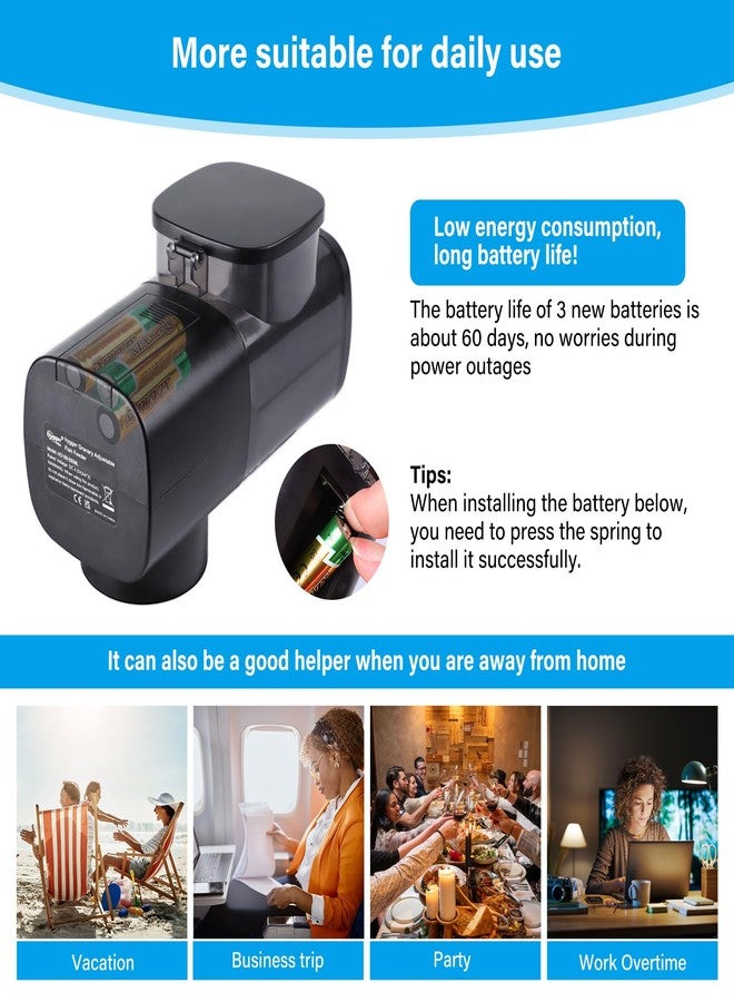 هايغر مغذي أسماك أوتوماتيكي من هيغر لأحواض السمك: موزع طعام أسماك أوتوماتيكي مزود بمؤقت، ونظام تغذية كمي وثابت النقطة، مناسب لأسماك البيتا والسلاحف في الأحواض الصغيرة - مغذي مثالي لأحواض السمك أثناء العطلات، يعمل بثلاث بطاريات AAA. - Image 5